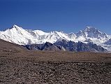 Gokyo 4 Nameless Fangs 2 Cho Oyu To Gyachung Kang From Climb To Nameless Fangs As I crested the first ridge on the climb to the Nameless Fangs north of Gokyo, I looked up the Gokyo Valley to see the long ridge between Cho Oyu (8201m) and Gyachung Kang (7952m).